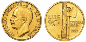 REGNO D'ITALIA. VITTORIO EMANUELE III DI SAVOIA, 1900-1946. 20 Lire 1923. Fascetto.
