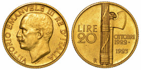 REGNO D'ITALIA. VITTORIO EMANUELE III DI SAVOIA, 1900-1946. 20 Lire 1923. Fascetto.