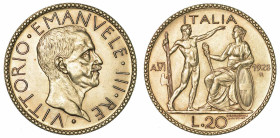 REGNO D'ITALIA. VITTORIO EMANUELE III DI SAVOIA, 1900-1946. 20 Lire 1928/VI. Littore.