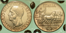 REGNO D'ITALIA. VITTORIO EMANUELE III DI SAVOIA, 1900-1946. 20 Lire 1936/XIV. Impero.