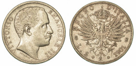 REGNO D'ITALIA. VITTORIO EMANUELE III DI SAVOIA, 1900-1946. 2 Lire 1901. Aquila Sabauda.