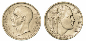 REGNO D'ITALIA. VITTORIO EMANUELE III DI SAVOIA, 1900-1946. 20 Centesimi 1936/A. XIV. Impero.