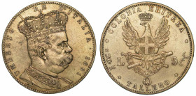 COLONIA ERITREA. UMBERTO I DI SAVOIA, 1890-1896. Tallero 1891.