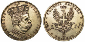 COLONIA ERITREA. UMBERTO I DI SAVOIA, 1890-1896. Tallero 1896.