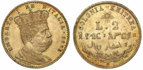 COLONIA ERITREA. UMBERTO I DI SAVOIA, 1890-1896. 2 Lire 1896.