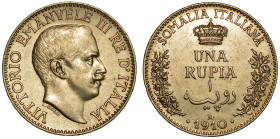 SOMALIA ITALIANA. VITTORIO EMANUELE III DI SAVOIA, 1909-1925. Rupia 1910.