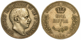 SOMALIA ITALIANA. VITTORIO EMANUELE III DI SAVOIA, 1909-1925.  Rupia 1912.