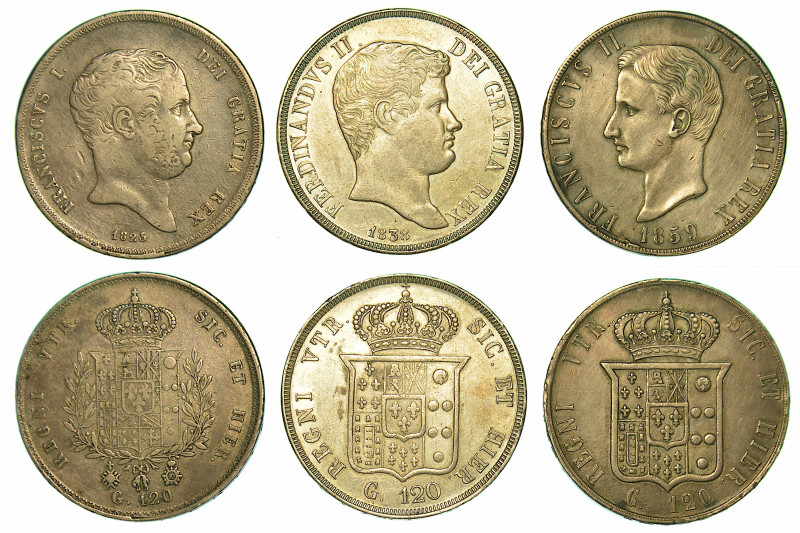 NAPOLI. Lotto di tre monete.

FRANCESCO I DI BORBONE, 1825-1830. Piastra 1825....