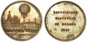 ESPOSIZIONE NAZIONALE IN MILANO 1881. Medaglia in argento 1881.
