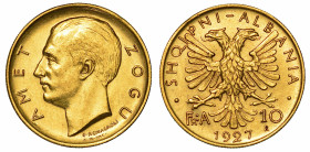 ALBANIA. AHMED ZOGU PRESIDENTE, 1925-1928. 10 Franga 1927.