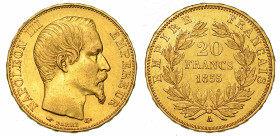 FRANCIA. NAPOLEON III, 1852-1870. 20 Francs 1855. Parigi.