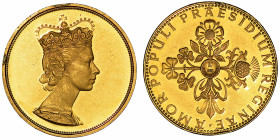 GERMANIA. ELIZABETH II, 1953-2022. Medaglia d'oro del peso di due ducati. Per commemorare la visita della Regina Elisabetta II in Germania nel maggio ...