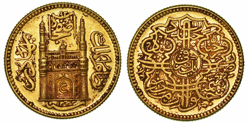 INDIA - HYDERABAD. MIR USMAN ALI KHAN, 1911-1948. Mohur AH 1333 (1914).

Al ce...