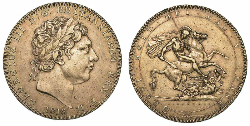 REGNO UNITO. GEORGE III, 1760-1820. Crown 1818.

Busto laureato a d. R/ S. Gio...