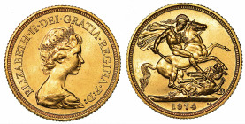 REGNO UNITO. ELIZABETH II, 1953-2022. Sovereign 1974.