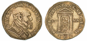 GREGORIO XIII (UGO BONCOMPAGNI), 1572-1585. Testone 1575. Anno Santo.