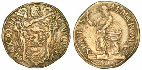 PAOLO V (CAMILLO BORGHESE), 1605-1621. Testone 1612/A. VII. Roma.