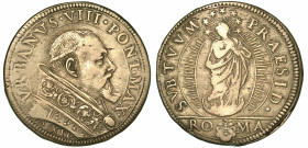 URBANO VIII (MATTEO BARBERINI), 1623-1644. Testone A. XIV. Roma.