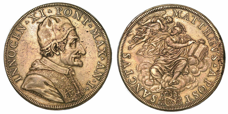 INNOCENZO XI (BENEDETTO ODESCALCHI), 1676-1689. Piastra A. I.

Busto verso d. ...