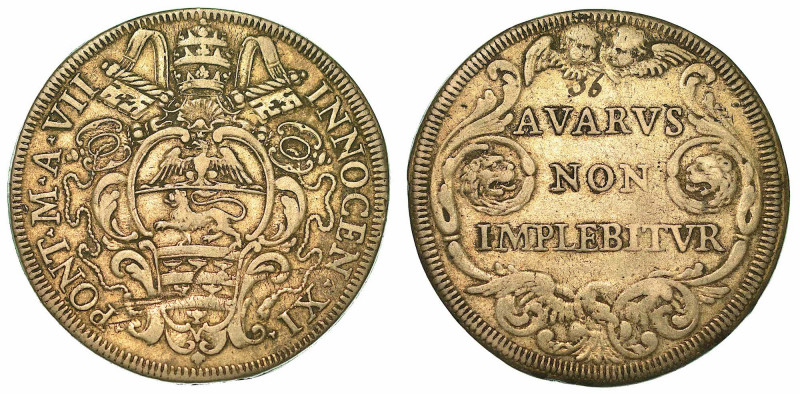 INNOCENZO XI (BENEDETTO ODESCALCHI),1676-1689. Mezza Piastra A. VII. Roma.

St...