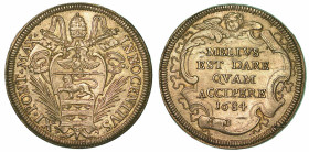 INNOCENZO XI (BENEDETTO ODESCALCHI), 1676-1689. Testone 1684. Roma.
