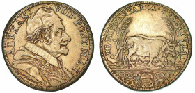 ALESSANDRO VIII (PIETRO OTTOBONI), 1689-1691. Testone 1690/A. I. Roma.