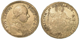 PIO VI (GIOVANNI ANGELO BRASCHI DI CESENA), 1775-1799. Mezzo Scudo 1777/A. III. Roma.