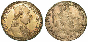 PIO VI (GIOVANNI ANGELLO BRASCHI), 1775-1799. Doppio Giulio 1780/A.VI. Roma.