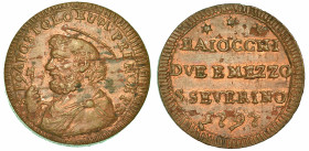 PIO VI (GIOVANNI ANGELLO BRASCHI), 1775-1799. Sampietrino da 2 e 1/2 Baiocchi 1797. San Severino.