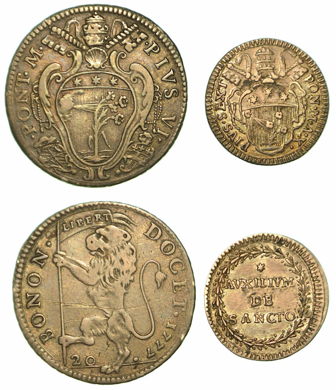 Lotto di due monete.

PIO VI (Giovanni Angelo Braschi di Cesena), 1775-1799. G...