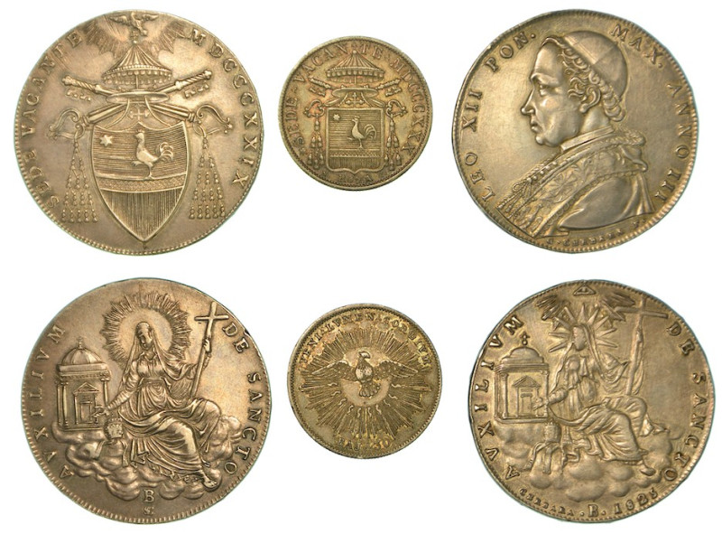 Lotto di tre monete.

LEONE XII (Annibale Sermattei della Genga), 1823-1829. S...
