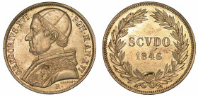 GREGORIO XVI (BARTOLOMEO ALBERTO CAPPELLARI), 1831-1846. Scudo 1846/A. XVI. Roma.