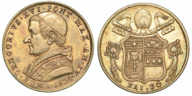 GREGORIO XVI (BARTOLOMEO ALBERTO CAPPELLARI), 1831-1846. 30 Baiocchi 1834/A. IV. Roma.