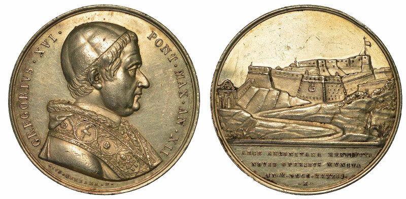 GREGORIO XVI (BARTOLOMEO ALBERTO CAPPELLARI), 1831-1846. Medaglia A. XII in arge...