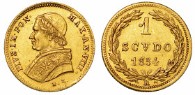 PIO IX (GIOVANNI MARIA MASTAI FERRETTI), 1846-1878. Scudo 1854/A. VIII.