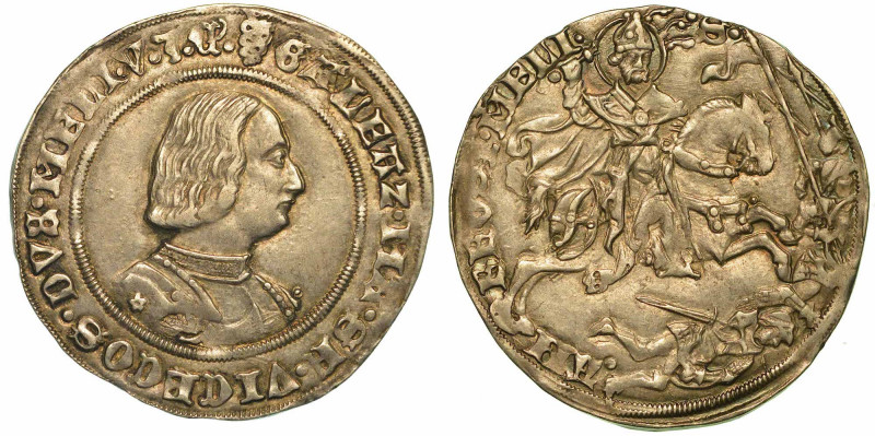 MILANO. GALEAZZO MARIA SFORZA, 1466-1476. Grosso da 8 Soldi.

(biscia) GALEAZ ...