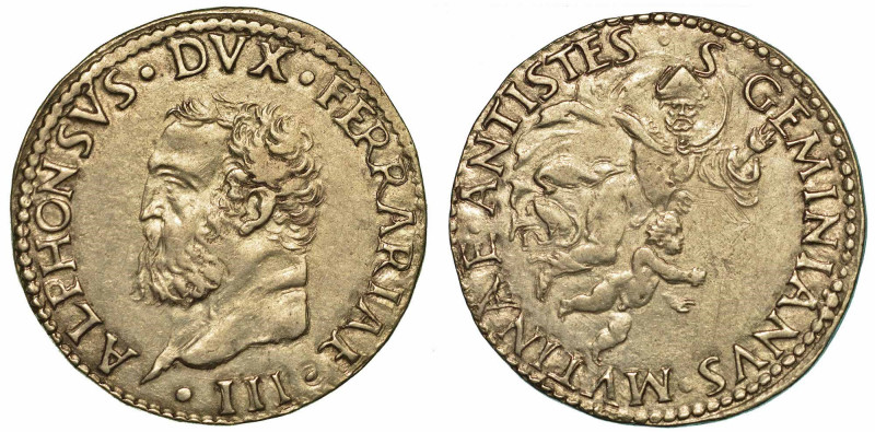 MODENA. ALFONSO I D'ESTE, 1505-1534. Testone (o Doppio Giulio).

ALPHONSVS DVX...