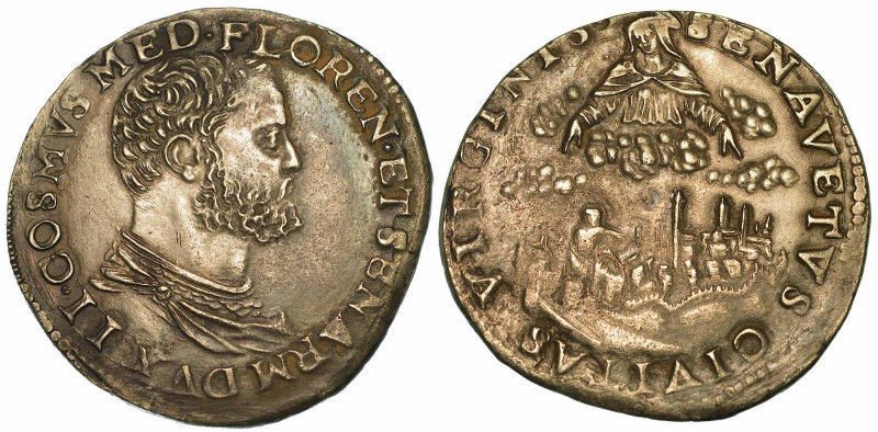SIENA. COSIMO I DE' MEDICI, 1557-1569. Testone.

COSMVS MED FLOREN ET SENARVM ...