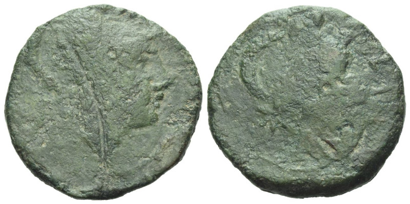 Etruria, Populonia Sextans Late III century BC, Æ 24.00 mm., 9.63 g.
Helmeted h...