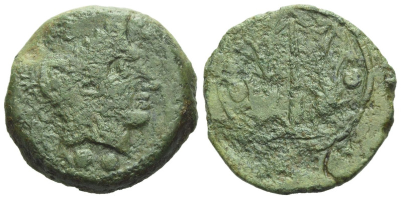 Etruria, Vetulonia Sextans III century BC, Æ 23.00 mm., 10.37 g.
Male head r., ...