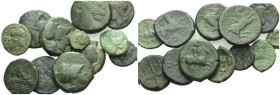 Sicily, Syracuse Large lot of 12 Bronze III century BC
