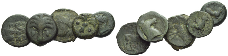 The Carthaginians in Sicily and North Africa, Large lot of 5 Bronzes IV century ...