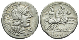 Q. Minicius Rufus. Denarius circa 122
