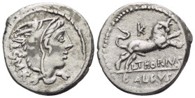 L. Thorius Balbus. Denarius circa 105