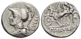 P. Servilius M.f. Rullus. Denarius circa 100