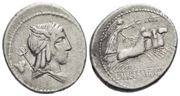 L. Iulius Bursio. Denarius circa 85