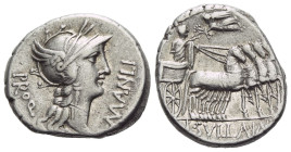 L. Cornelius Sulla Imperator with L. Manlius Torquatus Proquaestor. Denarius mint moving with Sulla 82
