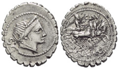 C. Naevius Balbus. Denarius serratus circa 80