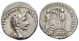 Octavian as Augustus, 27 BC – 14 AD Denarius Lugdunum 2 BC - 4 AD
