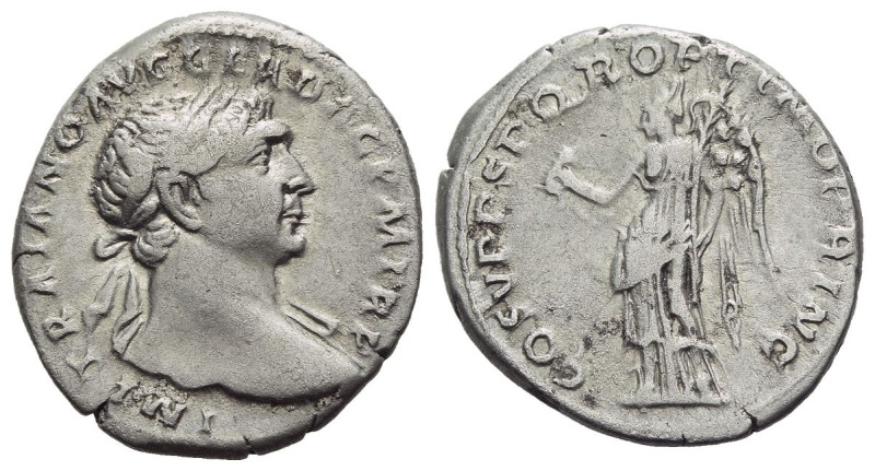 Trajan, 98-117 Denarius Rome mid 107-108, AR 18.00 mm., 3.34 g.
Laureate bust r...